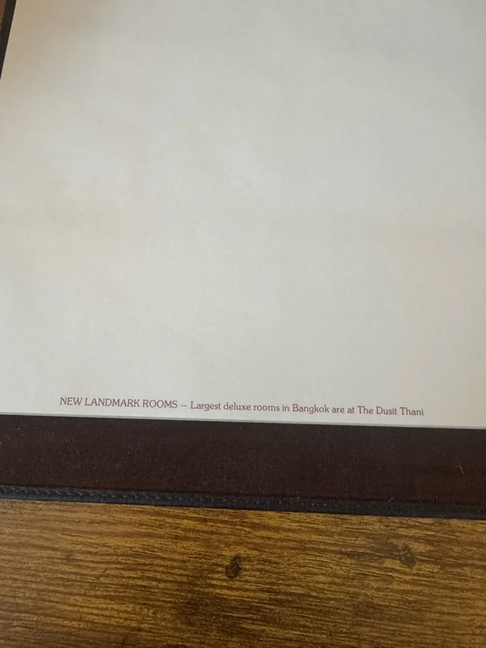 Dusit Thani Bangkok Leather Portfolio Folio‎ Vintage Hotel Stationery Folder